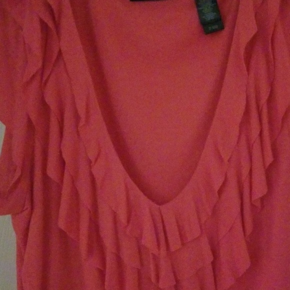 AXCESS NWOT CORAL RUFFLE ACCENT TOP SIZE XL - Picture 5 of 7